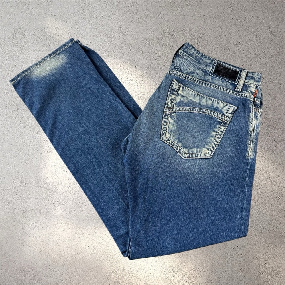 Y2K Robin's Jeans Fits 38x34 (Tag 40) Straight Fit Designer Denim Distressed